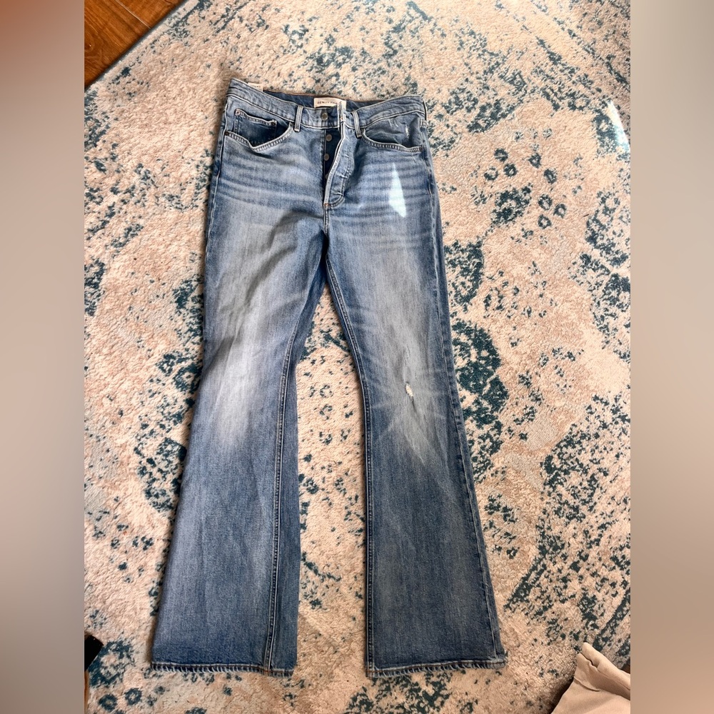 Denim Forum Blue Flare & Wide Leg Jeans